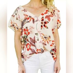 Anthropologie Sanctuary Countryside Shell Boho Floral Top‎
